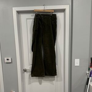 Kut from the Kloth Karen baby bootcut Olive corduroy jeans